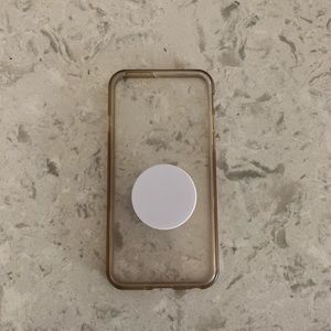 iPhone 6s Clear Phone Case with White Pop Socket
